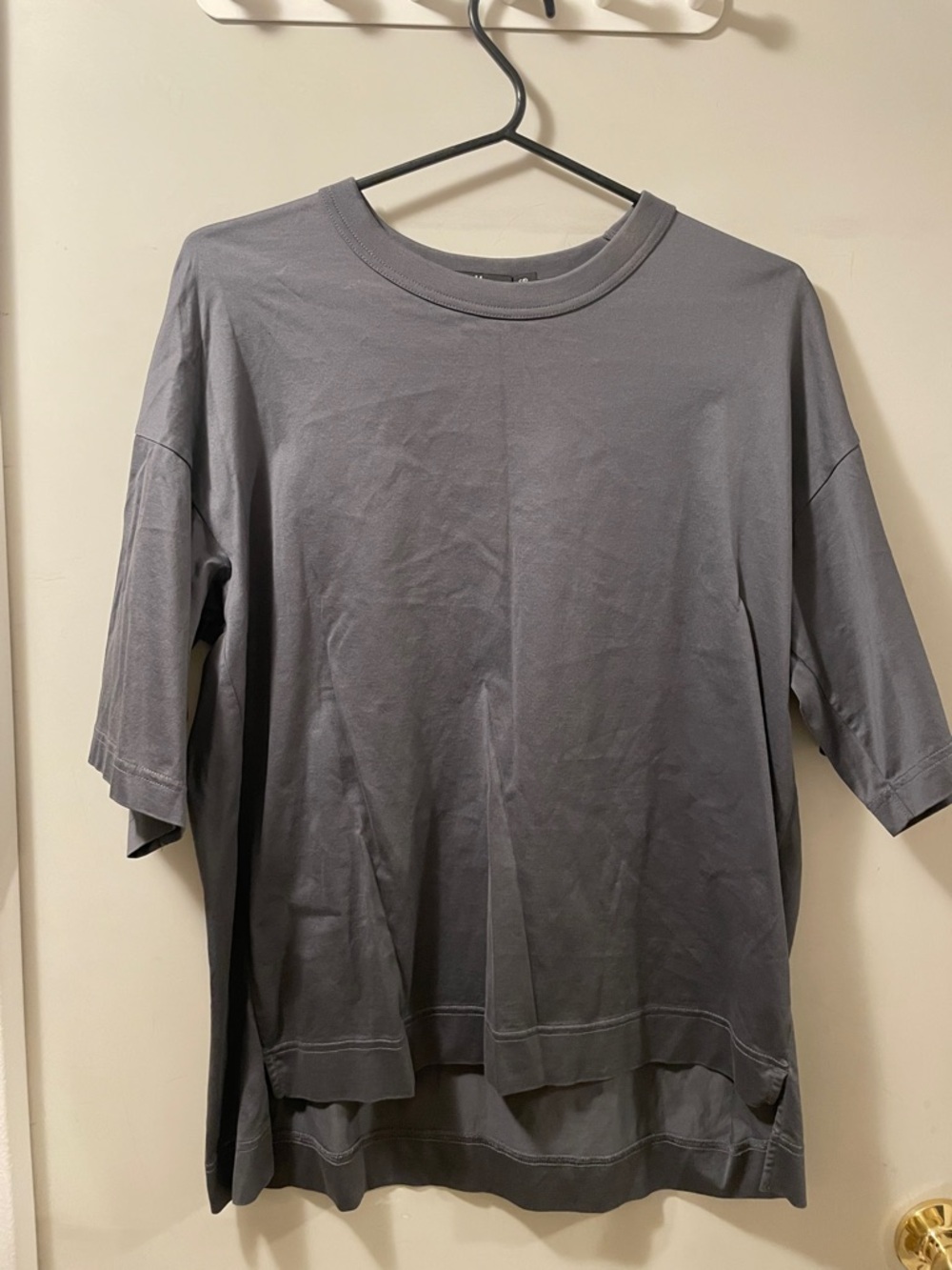 Women Uniqlo +J Jill Sander Relaxed Crew Neck T-Shirt - Gray